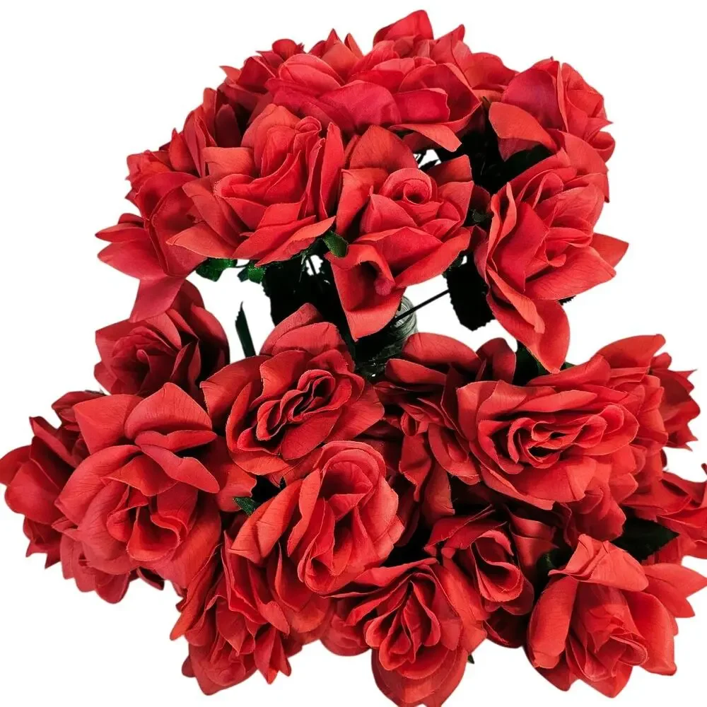 Red Silk Artificial Rose Flowers Stems Wedding Craft 3